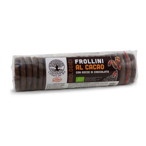 Frollini al cacao con gocce di cioccolato biologici L'albero del bio