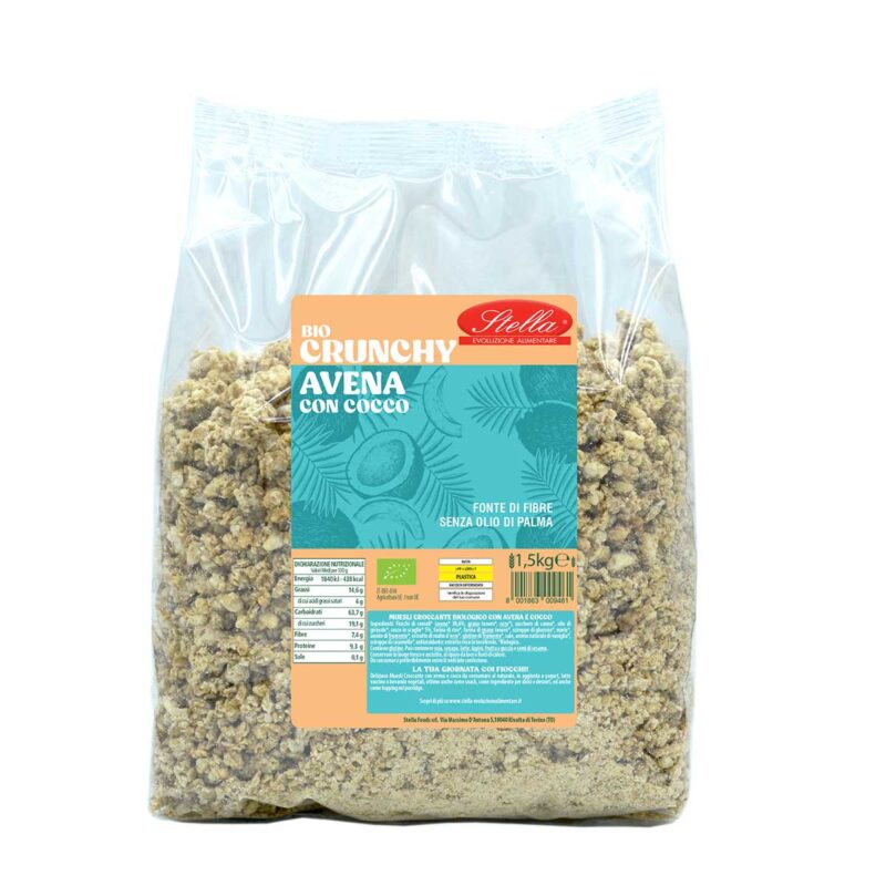 Crunchy Muesli Avena con Cocco BIO Confezione Risparmio 1 KG