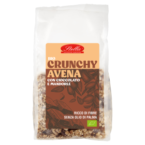 Foto pacchetto frontale Granola Crunchy Muesli Con Avena Cioccolato e Mandorle Stella