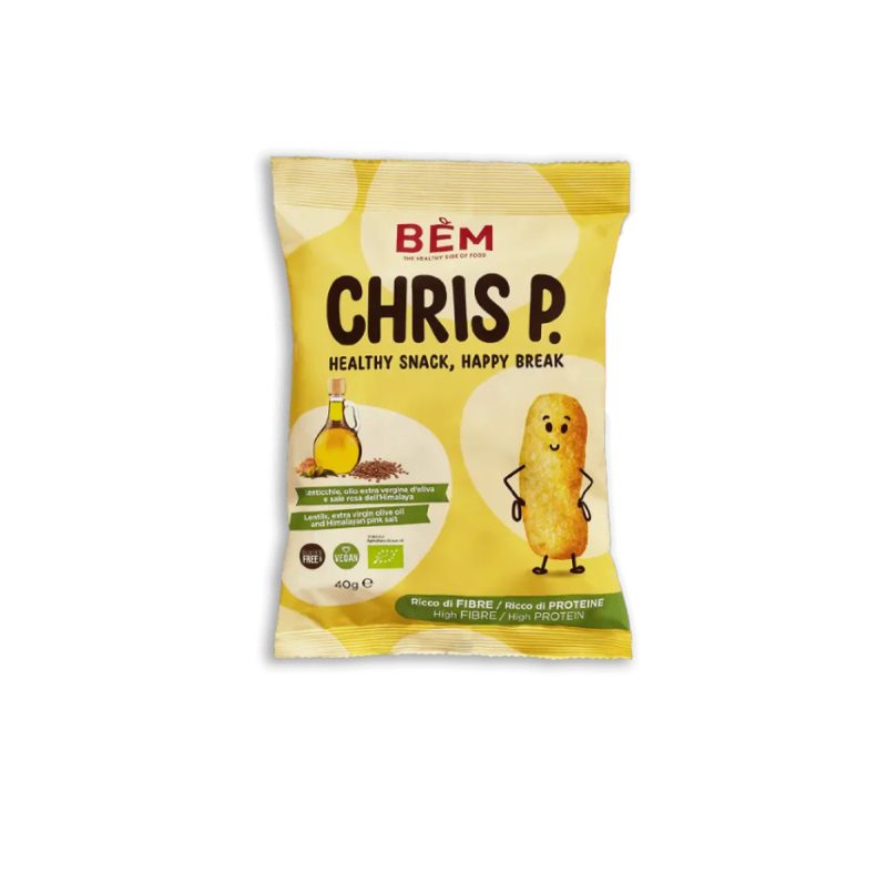 CHRIS-P SNACK DI LENTICCHIE CON EVO E SALE ROSA HIMALAYA BIO BEM 40g